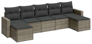 VidaXL Polyrattan Kerti Ülőgarnitúra - 7 részes - Szürke