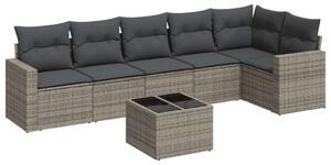 VidaXL Polyrattan Kerti Ülőgarnitúra - 7 részes - Szürke
