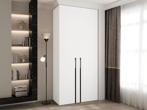 Gardróbszekrény Hartford 569, Laminált forgácslap, 246x110x42cm, Fehér, Fekete