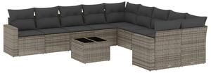 VidaXL Polyrattan Kerti Ülőgarnitúra - 11 részes - Szürke