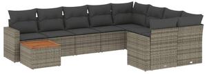 VidaXL Polyrattan Kerti Ülőgarnitúra - 10 részes - Szürke