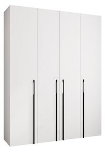 Gardróbszekrény Hartford 570, Laminált forgácslap, 246x190x42cm, Fekete, Fehér