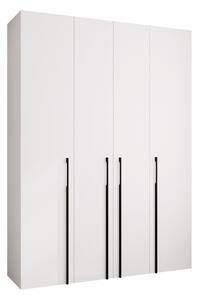 Gardróbszekrény Hartford 570, Laminált forgácslap, 246x180x52cm, Fekete, Fehér