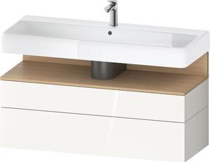 Duravit Qatego szekrény 119x47x59 cm Függesztett, mosdó alatti fehér-tölgy QA4396030220010