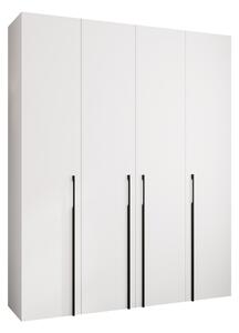 Gardróbszekrény Hartford 570, Laminált forgácslap, 246x200x42cm, Fekete, Fehér