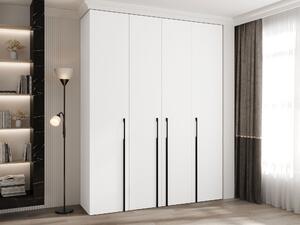 Gardróbszekrény Hartford 570, Laminált forgácslap, 246x190x52cm, Fekete, Fehér