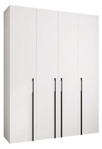 Gardróbszekrény Hartford 570, Laminált forgácslap, 246x190x52cm, Fekete, Fehér