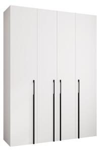 Gardróbszekrény Hartford 570, Laminált forgácslap, 246x180x42cm, Fekete, Fehér