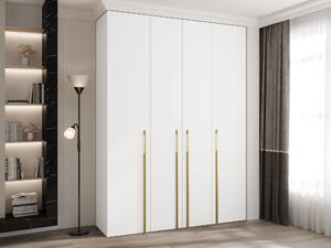 Gardróbszekrény Hartford 570, Laminált forgácslap, 246x180x52cm, Aranysárga, Fehér