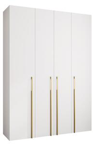 Gardróbszekrény Hartford 570, Laminált forgácslap, 246x180x42cm, Aranysárga, Fehér