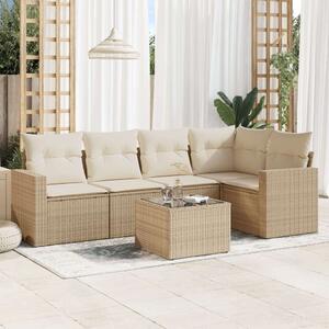 VidaXL Polyrattan Kerti Ülőgarnitúra - 6 részes - Bézs