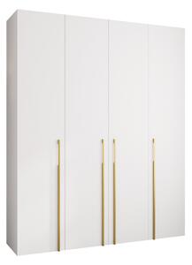 Gardróbszekrény Hartford 570, Laminált forgácslap, 246x200x42cm, Aranysárga, Fehér