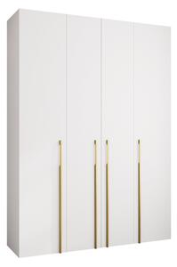Gardróbszekrény Hartford 570, Laminált forgácslap, 246x180x52cm, Aranysárga, Fehér