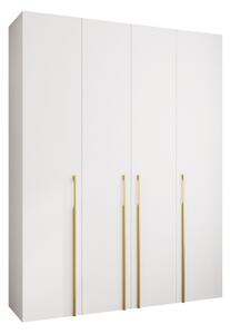 Gardróbszekrény Hartford 570, Laminált forgácslap, 246x190x42cm, Aranysárga, Fehér