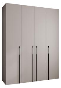 Gardróbszekrény Hartford 570, Laminált forgácslap, 246x190x52cm, Kasmír, Fekete