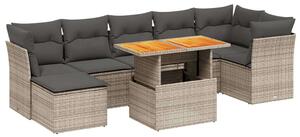 VidaXL Polyrattan Kerti Ülőgarnitúra - 8 részes, Szürke