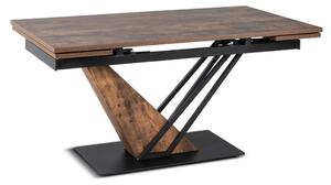 REX bővíthető étkezőasztal 160-220 cm rusztikus tölgy/fekete MDF