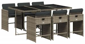 VidaXL Polyrattan Kerti Étkezőgarnitúra - 7 részes - Szürke
