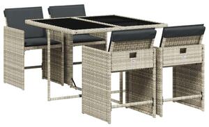 VidaXL Polyrattan Kerti Étkezőgarnitúra - 5 részes