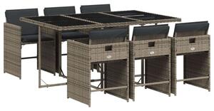 VidaXL Polyrattan Kerti Étkezőgarnitúra - 7 részes - Szürke