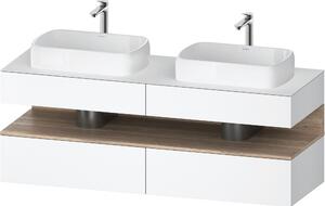 Duravit Qatego szekrény 160x55x60 cm Függesztett, mosdó alatti fehér-tölgy QA4779055180010