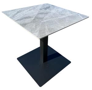Bisztróasztal szürke márványhatású szinterezett kerámia lappal, 70×70 cm méretben RISTRETTO