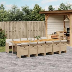 VidaXL Polyrattan Kerti Étkezőgarnitúra - 13 részes - Bézs