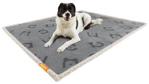Feandrea vízálló kutyatakaró sherpa fleece anyagból kis és közepes kutyáknak, macskáknak 127 x 101 cm szürke