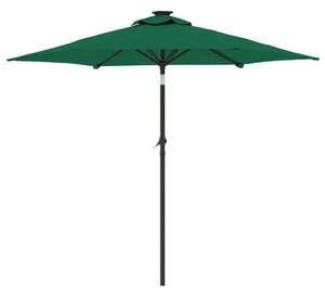 VidaXL Zöld Kerti Napernyő LED-del - 225x225 cm