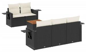 VidaXL Polyrattan Kerti Ülőgarnitúra - 6 részes - Fekete