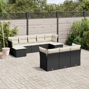 VidaXL Polyrattan Kerti Ülőgarnitúra - 10 részes - Fekete