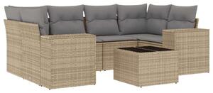 VidaXL Polyrattan Kerti Ülőgarnitúra - 7 részes, Bézs