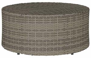 VidaXL Kültéri dohányzóasztal Szürke Ø 68 x 30 cm polirattan