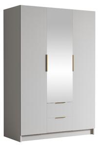 Gardróbszekrény Closico Calvron II, Laminált forgácslap, 216x150x60cm, Aranysárga, Fehér