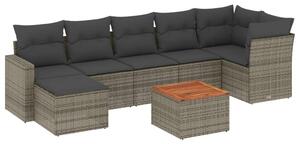 VidaXL Polyrattan Kerti Ülőgarnitúra - 8 részes - Szürke
