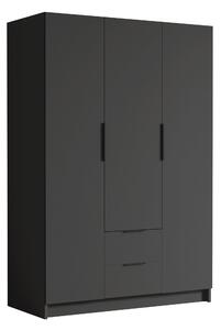 Gardróbszekrény Closico Calvron I, Laminált forgácslap, 216x150x60cm, Fekete