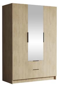 Gardróbszekrény Closico Calvron II, Laminált forgácslap, 216x150x60cm, Tölgy, Fekete