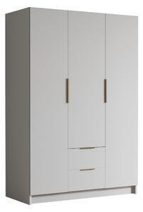 Gardróbszekrény Closico Calvron I, Laminált forgácslap, 216x150x60cm, Aranysárga, Fehér