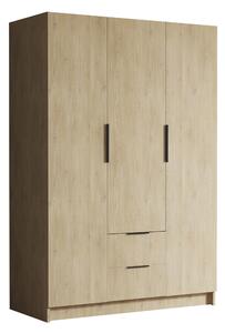 Gardróbszekrény Closico Calvron I, Laminált forgácslap, 216x150x60cm, Tölgy, Fekete
