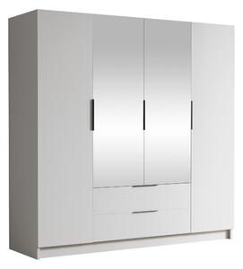 Gardróbszekrény Closico Cadron II, Laminált forgácslap, 216x200x60cm, Fekete, Fehér