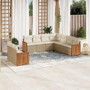 VidaXL Polyrattan Kerti Ülőgarnitúra - 9 részes - Bézs