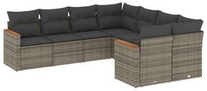 VidaXL Polyrattan Kerti Ülőgarnitúra - 8 részes - Szürke