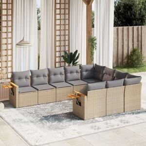 VidaXL Polyrattan Kerti Ülőgarnitúra - Bézs - 10 részes