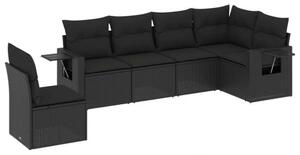 VidaXL Polyrattan Kerti Ülőgarnitúra - 6 részes - Fekete