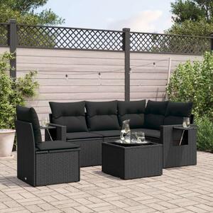 VidaXL Polyrattan Kerti Ülőgarnitúra - 6 részes - Fekete