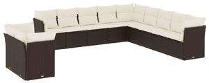 VidaXL Polyrattan Kerti Ülőgarnitúra - 11 részes - Barna