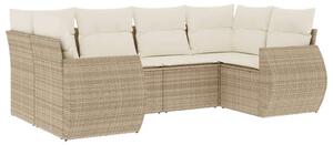 VidaXL Polyrattan Kerti Ülőgarnitúra - 6 részes - Bézs