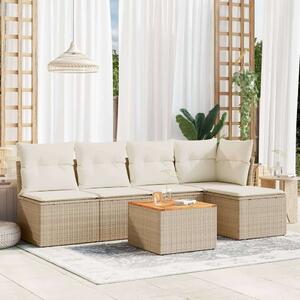 VidaXL Polyrattan Kerti Ülőgarnitúra - 6 részes - Bézs