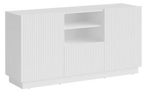 Komód Lingua, Közepes sűrűségű farostlemez, Laminált forgácslap, 78x150x42cm, Fehér