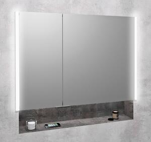 Sapho Integra szekrény 85.5x16.5x70 cm tükörrel szürke IN085